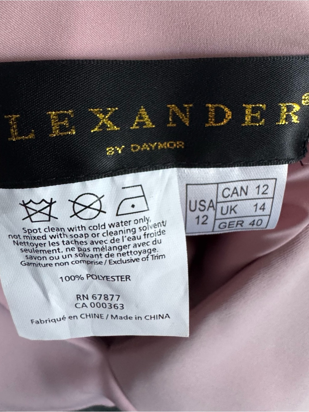 Alexander by Daymor Blush Pink Polyester Top with Gold Label